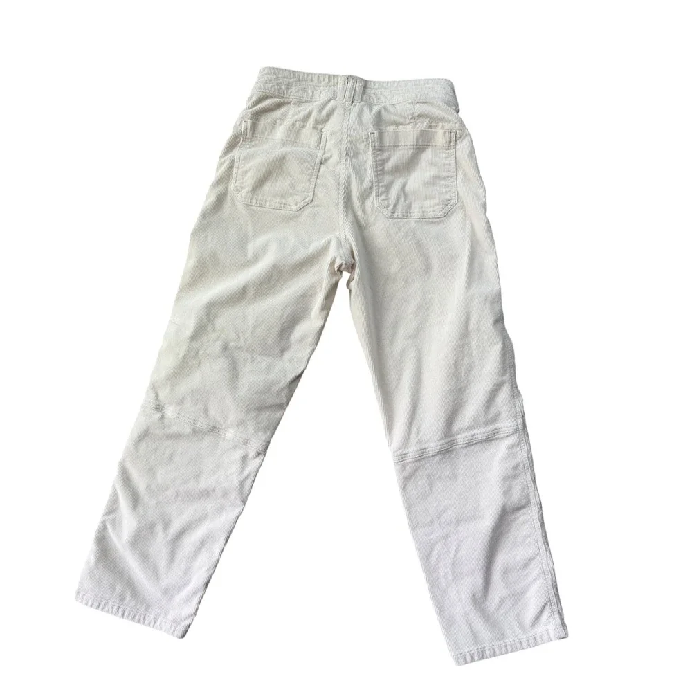 Pilcro Anthropologie Cream Corduroy Utility Carpenter Pants Womens 26 High Rise